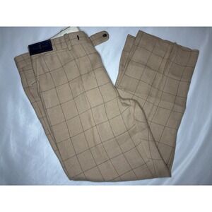 Polo Golf Ralph Lauren Windowpane Plaid Pants Men's 36x30 Tan Linen Blend‎ NWT